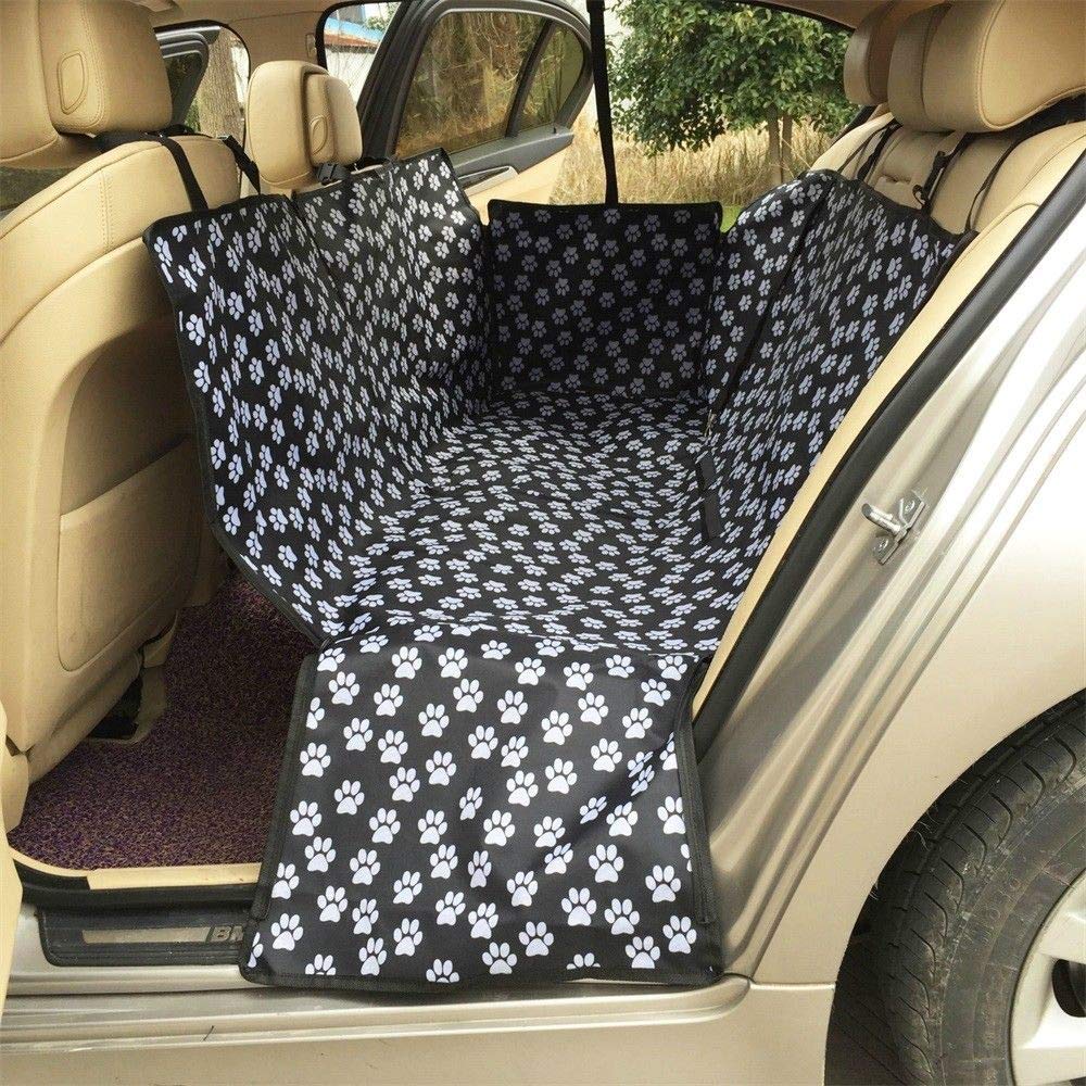 Car Rear Seat Cover, Baceyong Cat Dog Waterproof Protective Cover Hammock Mat Pattern Waterproof Pet Cat Dog Back Seat Cover Hammock Non-Slip Protective Mat Black