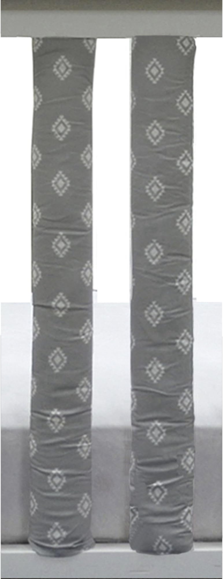 Pure Safety Vertical Crib Liners in Grey/White Tribal Cotton 2 Pack