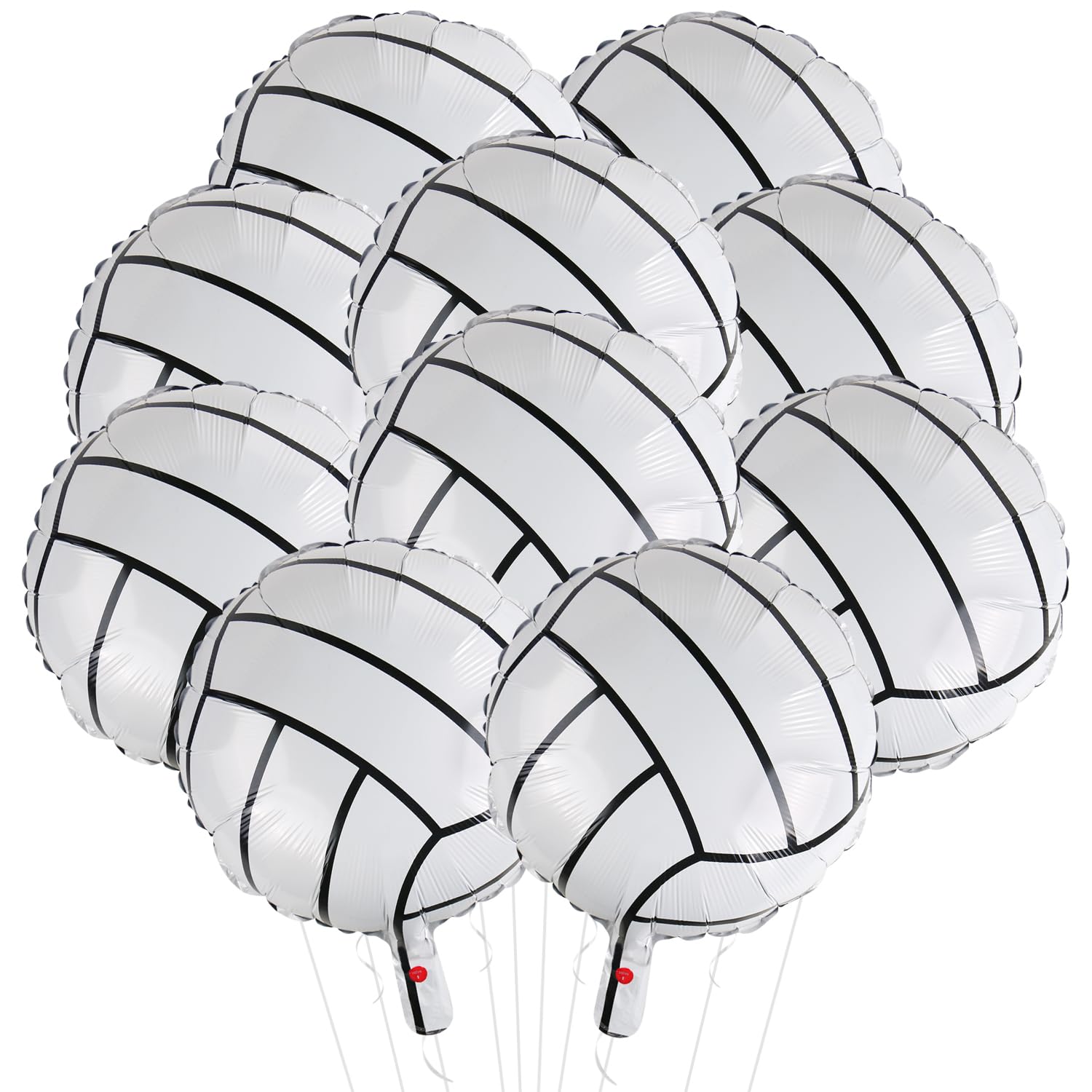 Photo 1 of 10 Pieces 18 inches Soccer Balloons Soccer Themed Party Decorations Foil Mylar Soccer Ball Balloons For Birthday Sports Graduation Party Decoration (Volleyball)