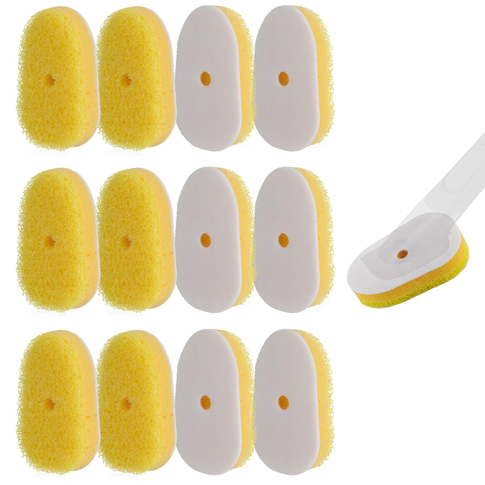 Photo 1 of 12 Packs Dish Wand Sponge Refills Compatible with Scrub Daddy - Replacement Heads, Dish Scrubber Brush for Cleaning Stuck-on Food, Sponge Replacement Heads for Kitchen Cleaning, (Only Refills)