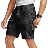 CQR Men's Stretch Utility Shorts, Lightweight Quick Dry Casual Shorts, Hiking Golf Cargo Shorts with Zipper Pockets
