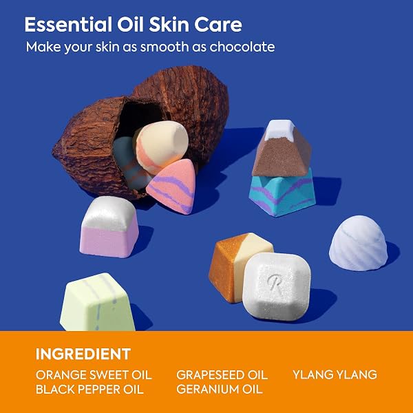 REVER SPA 10PCS CHOCOLATE BATH BOMBS GIFT SET ORGANIC HANDMADE FIZZY SHOWER BOMBS AROMATHERAPY BATH BUBBLES PREMIUM MOISTURIZING INGREDIENTS RICH ESSENTIAL OILS STOCKING STUFFERS FOR WOMEN KIDS