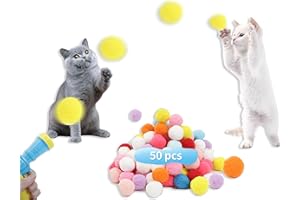 DODHEG 50 Pcs Colorful Pet Balls, Soft Plush Balls, Indoor Toy for Cat, Interactive Cat Toy.