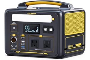 VTOMAN Jump 600X Portable Power Station 600W, 299Wh Solar Generator LiFePO4 Battery Power Station with Jump Start for Car, 1200W AC Outlet, PD 60W USB-C, 3x Regulated 12V/10A DC for Camping, RV Travel