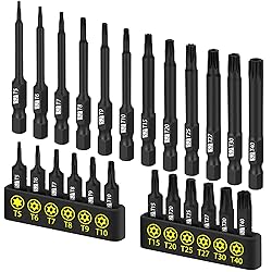 HORUSDY 24-Piece Tamper Resistant Star Bits, S2