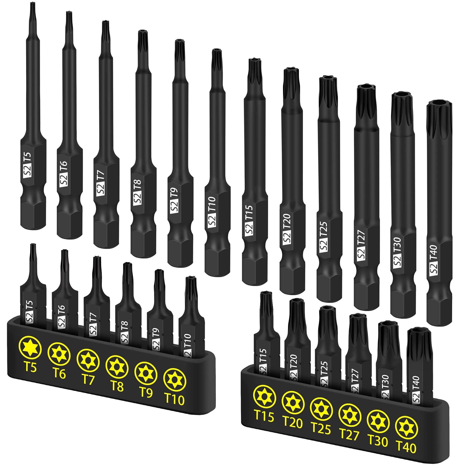 HORUSDY 24-Piece Tamper Resistant Star Bits, S2