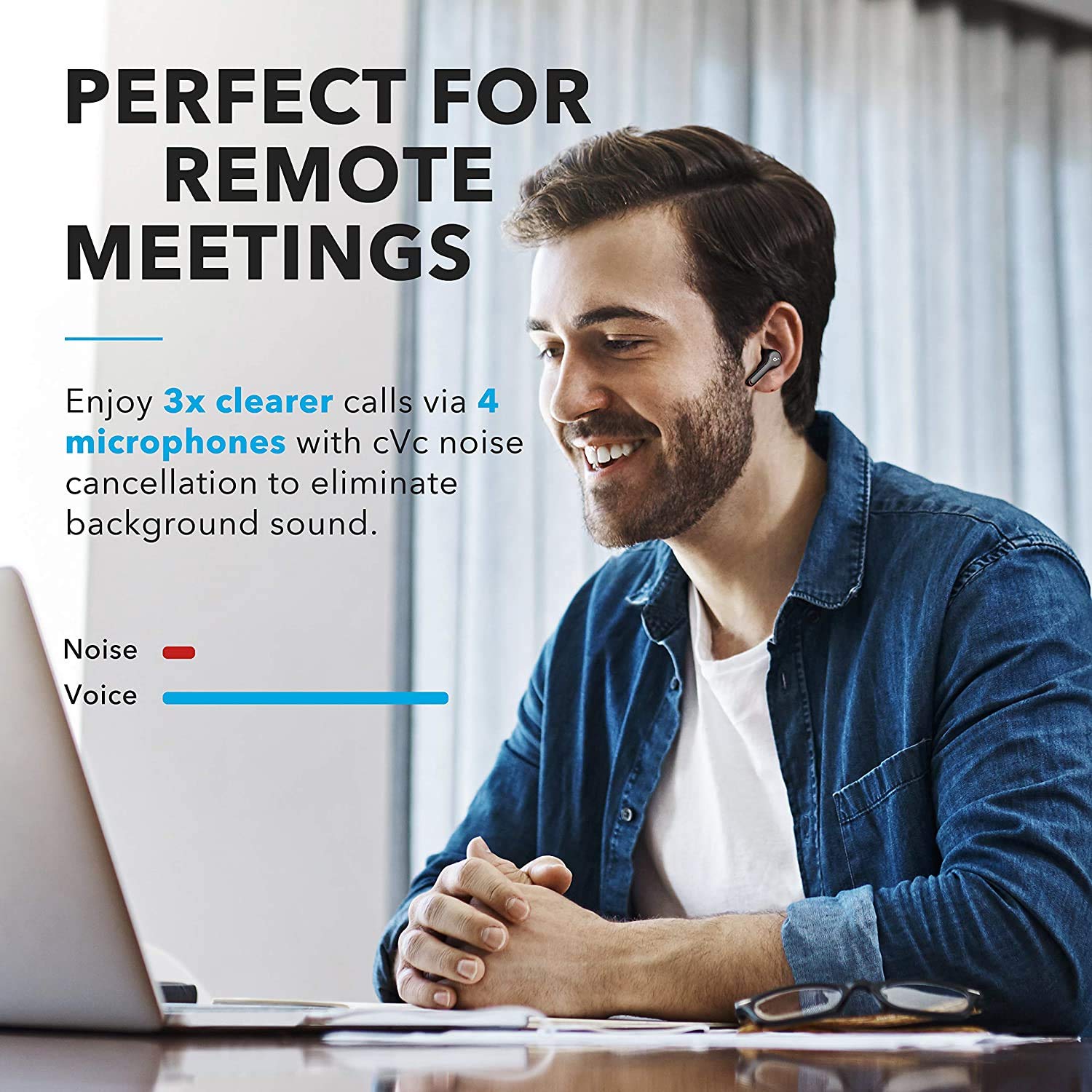 Anker Soundcore Liberty Air 2 Wireless Earbuds, Diamond-Inspired Drivers, Bluetooth Earphones, 4 Mics, Noise Reduction, 28H Playtime, HearID, Bluetooth 5, Wireless Charging(Renewed)