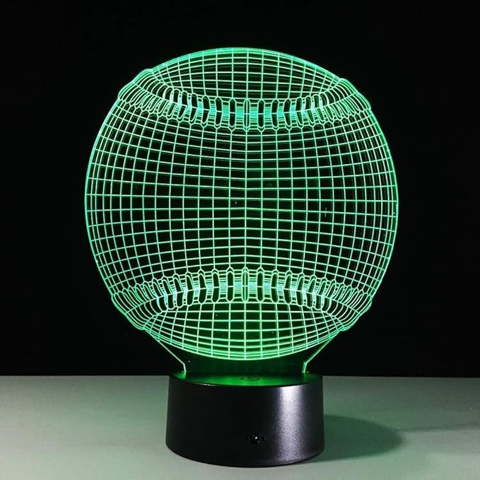 Nachtlicht, 3D-Lampe, MLB, Baseball, 3D-Licht, Hut, Sport, 7 Farben