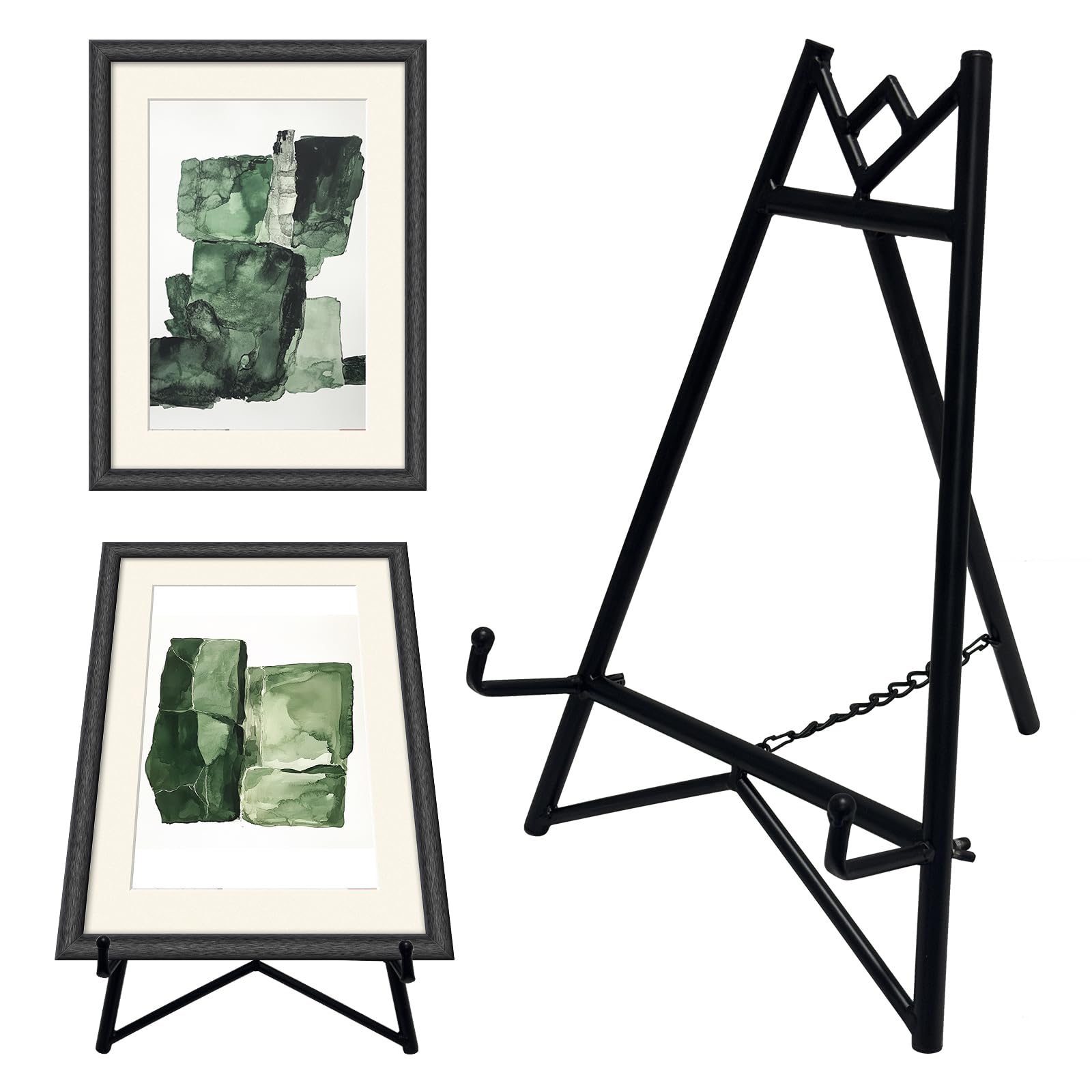 Photo 1 of Metal Easel Plate Stands for Display,Picture Easels for Display Mirror Easel Stand,Table Top Picture Frame Holder Stand(Black)