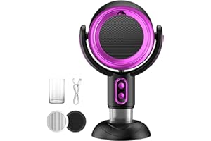 ALYBIT Puff-Hide Smoking Fan for Smoking Indoors, Black Purple Electric Smokeaway Purifier Fan Portable Table Smoke Air PuriferFan Adjustable Angle Kitchen Mini Filter Smoke(Rechargeable) (Black Purple)