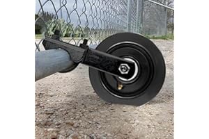 LIBEROLL Gate Wheel for Supporting Metal Swing Gates with 1-5/8" Thru 2" Gate Frames, 6" Gate Support Wheel Prevent Gate from Dragging for Chain Link Fence Farms, breeding Farms, Horse farms1200lbs (Black, 1)