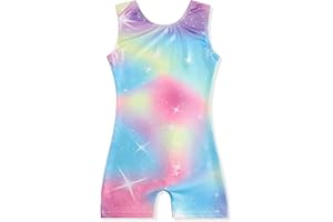 EQSJIU Toddler Leotard for Girl Gymnastics Sleeves Sparkly Tumbling Dance Leotards for Baby Girls Kids Teens 1-10 Years