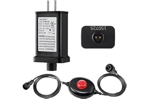 Meonum 29V 18W LED Power Supply with Foot Switch, Transformer Replacement Class 2 Power Supply, 9 Modes Low Voltage Transformer US Plug for Christmas Tree Light & LED String Lights(Black)