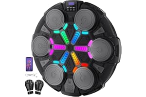 ESNOWLEE 2025 Music Boxing Machine for Adults and Kids, Smart Bluetooth Boxing Training Equipment with Gloves & Rhythm Games,Wall Mounted Punching Target Machine for Home,Office, Gym