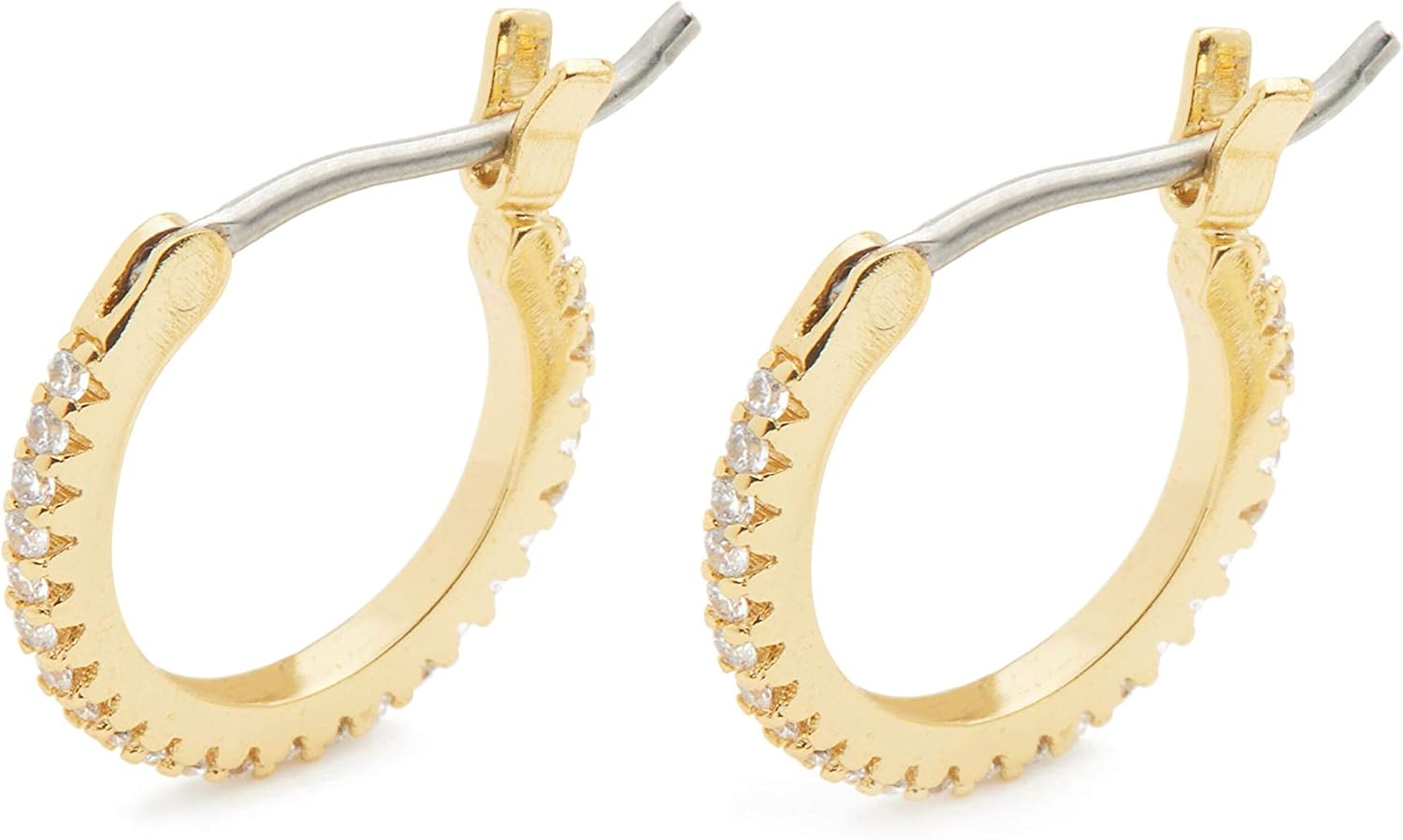 gorjana Women's Madison Shimmer Huggies Studded Mini Hoop Earrings, 18K Gold Plated, Huggie Hoops