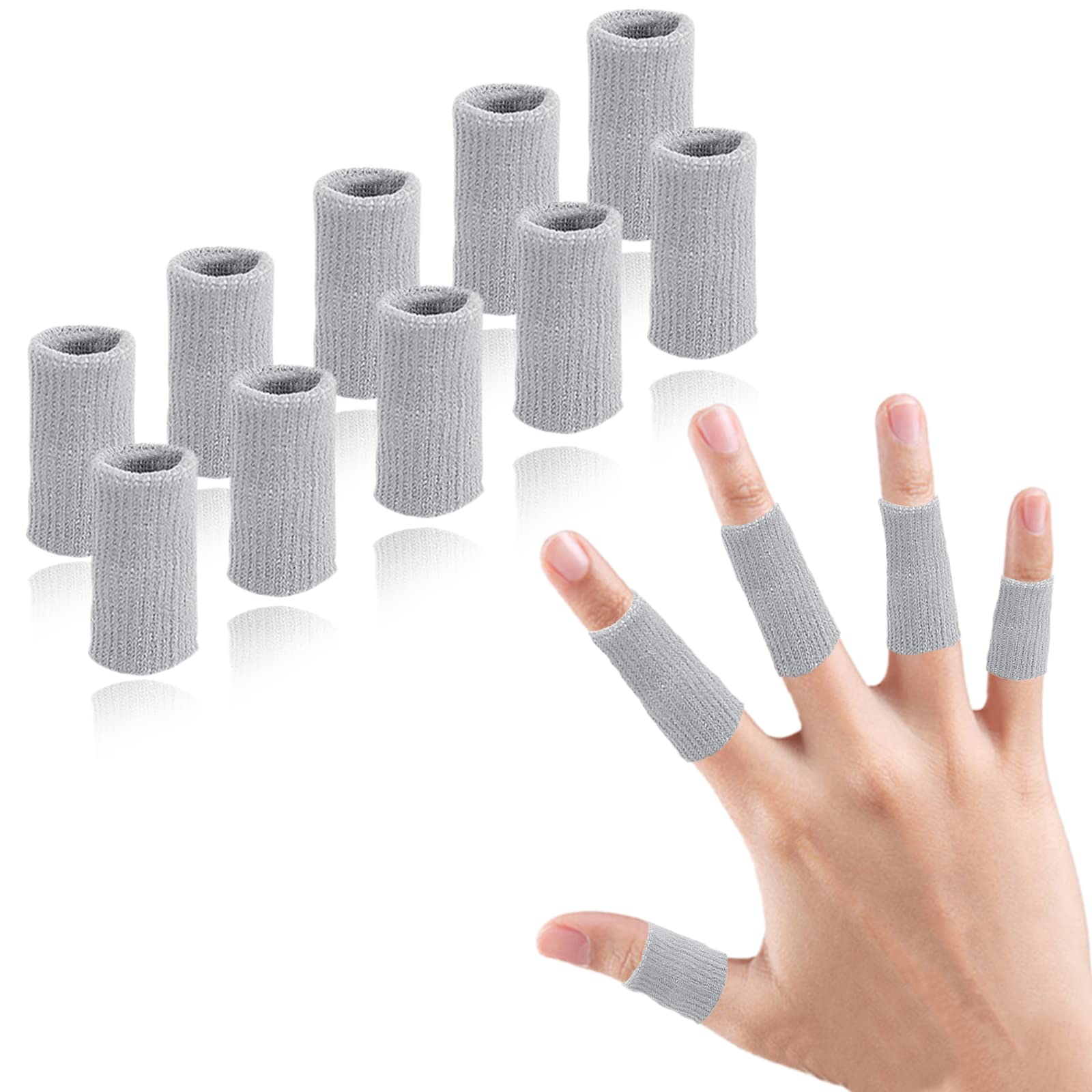 EDNYZAKRN 10Pcs Finger Compression Sleeves Support, Finger Sleeve Protectors Cots Thumb Brace for Trigger Finger Arthritis Swelling Basketball Sport