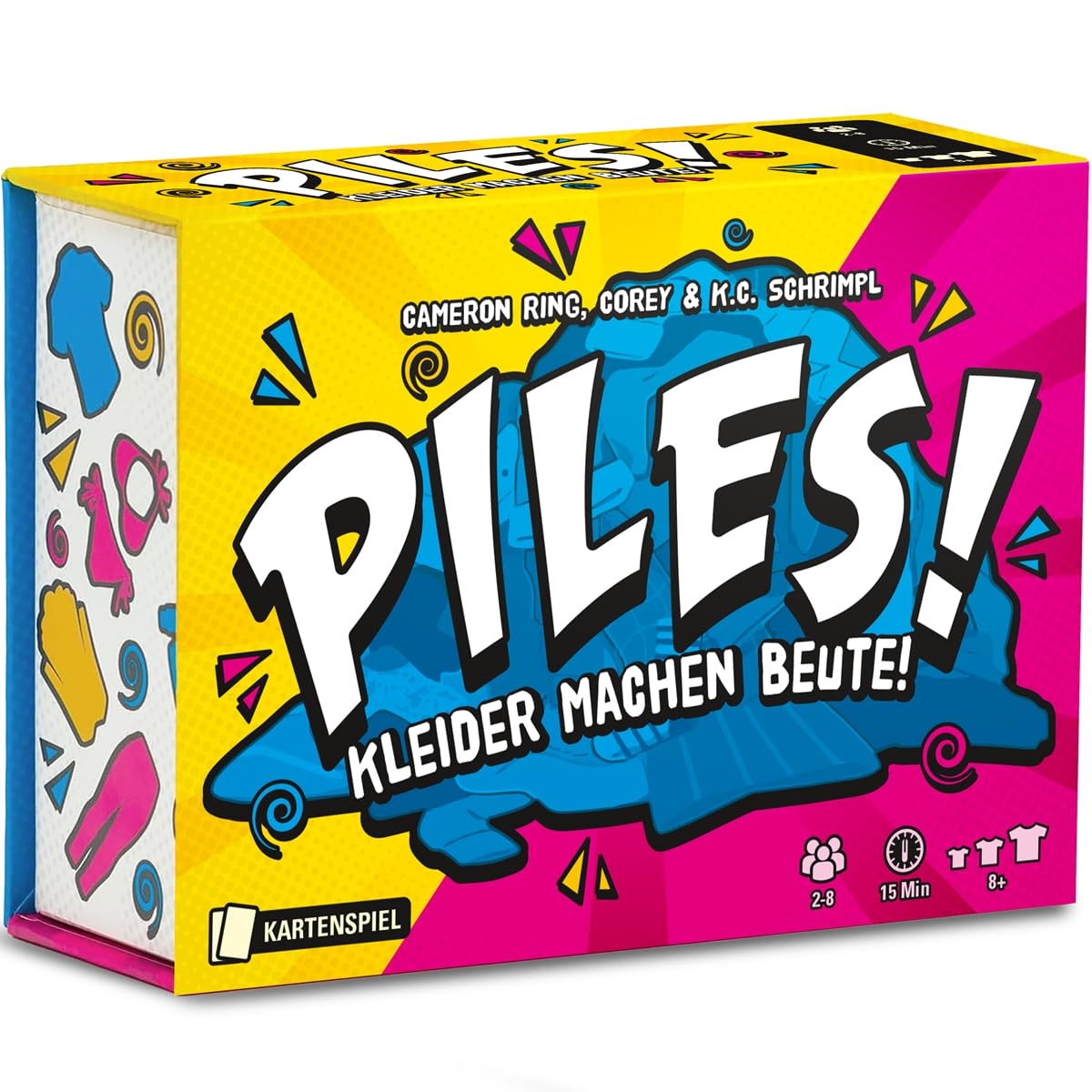 Game Factory 646073 Piles, schnelles Kartenspiel für 2 bis 8 Personen, rasantes Sammelspiel, Reaktionsspiel für Erwachsene und Kinder ab 8 Jahren, deutsche Edition