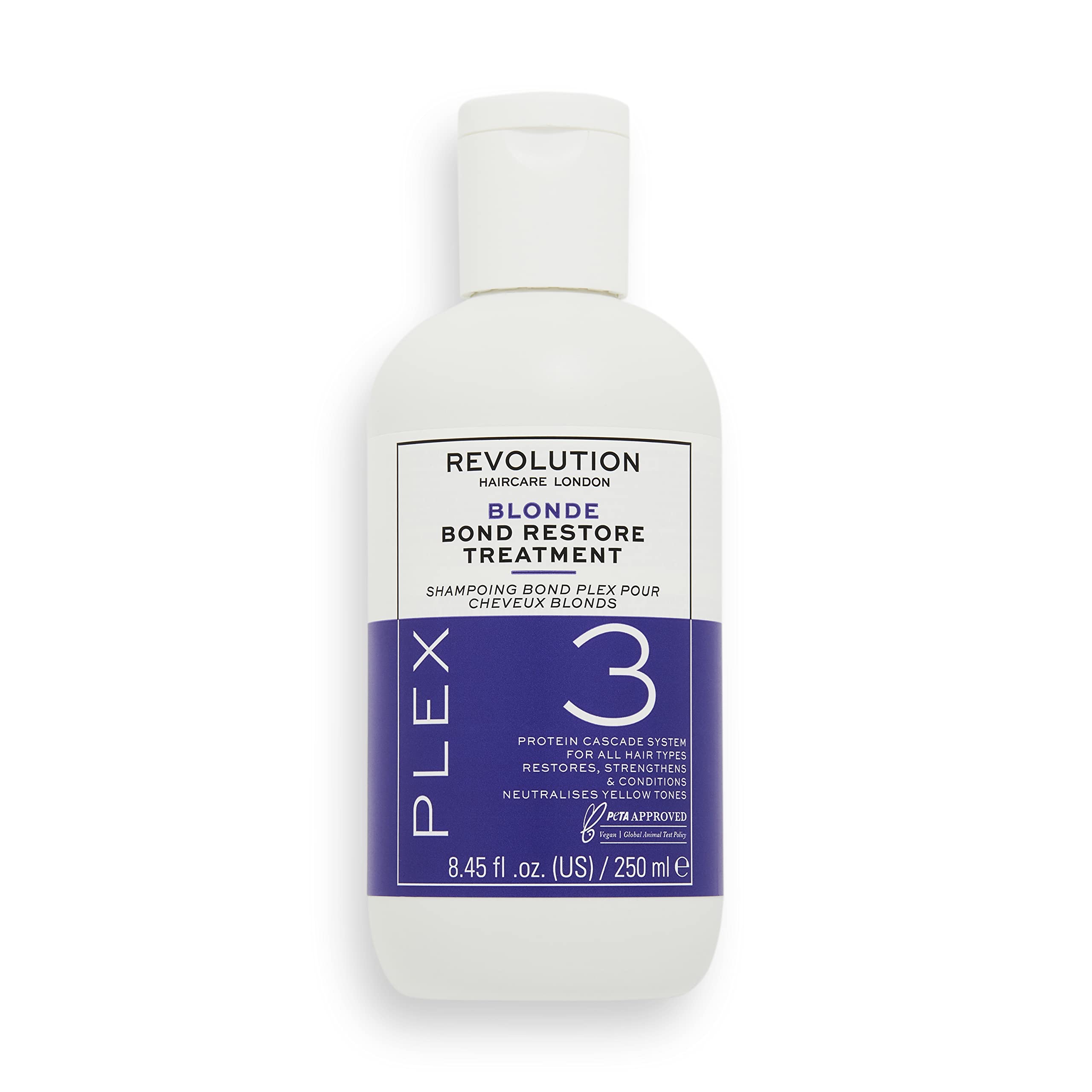 Revolution Haircare London Plex 3, Bond Restore Treatment, Hair Treatment for Blondes, 250 ml