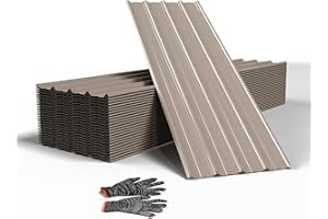 GDPFN 25pcs Metal Roofing Panels, 60.63'' L ×17.72'' W 182.34 ft² Corrugated Metal Sheets, Galvanized Steel Roof Fence Panels for Mobile Homes, Garages, Chicken Coop, Sheds, Stables, Patio, Warm Gray