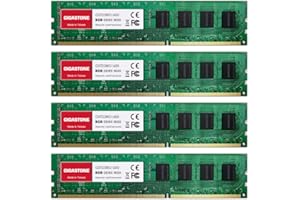 【DDR3 RAM】 GIGASTONE 32GB Kit (4x8GB) DDR3/DDR3L 1600MHz (1333MHz) PC3-12800 (PC3-10600) CL11 1.35V/1.5V 2Rx8 UDIMM 240 Pin U