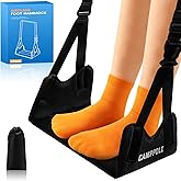 1 Pack Airplane Foot Hammock, No-Collapse Foot Hammock for Plane Travel, Thickened Bamboo Airplane Foot Rest, Adjustable Footrest for Office, Long Flight
