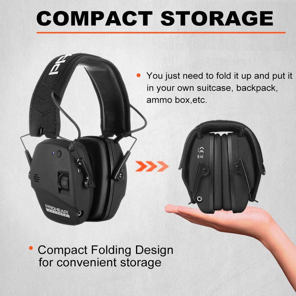PROHEAR 030 Electronic Shooting Ear Protection Muffs with Bluetooth, Sound Amplification Noise Reduction Hearing Protector for Hunting, Great Ideas for Dad - Black: Home Improvement