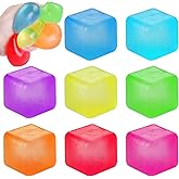 DIYDEC 8 Pcs Stress Cubes Fidget Toys 8 Colors Stress Balls for Kids Adults Teens Stress Relief Squishy Squeeze Balls for Party Favors Classroom Prizes
