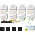 Aiimll 4 Pack Replacement Filters + 4 Pre-Filter Sponges For 2L/68oz Pet Water Fountain