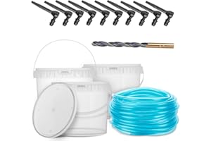 Maple Syrup Tapping Kit Starter Set with 5 Clear Buckets, 32ft Tubing, Taps & Drill Bit – Easy DIY Sap Collection for Maple T