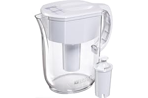Brita Large Water Filter Pitcher for Tap and Drinking Water, Includes 1 Standard Filter, BPA-Free, Lasts Two Months, 10-Cup Capacity, Bright White