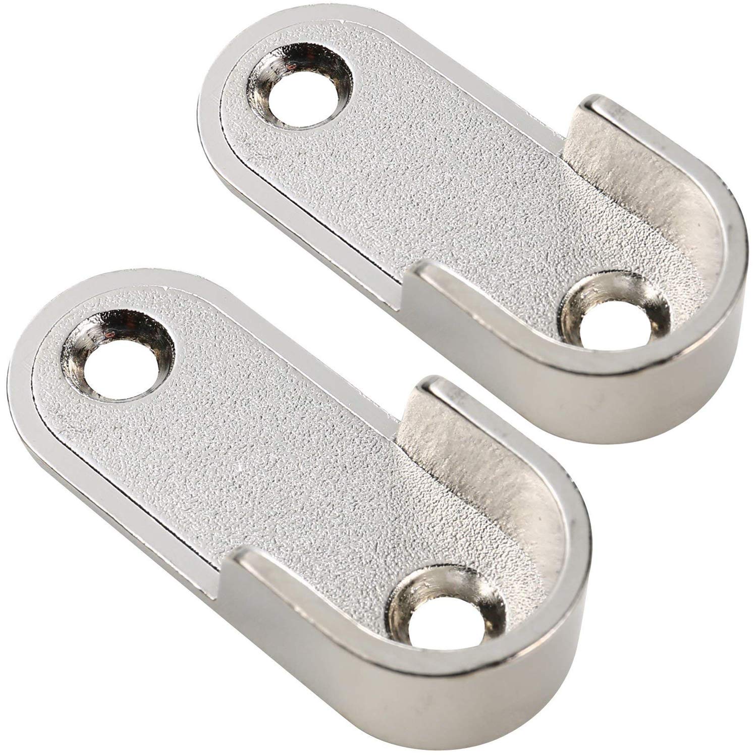 UHPPOTE Oval Closet Rod End Support for 15x30mm Rods (Pack of 2)