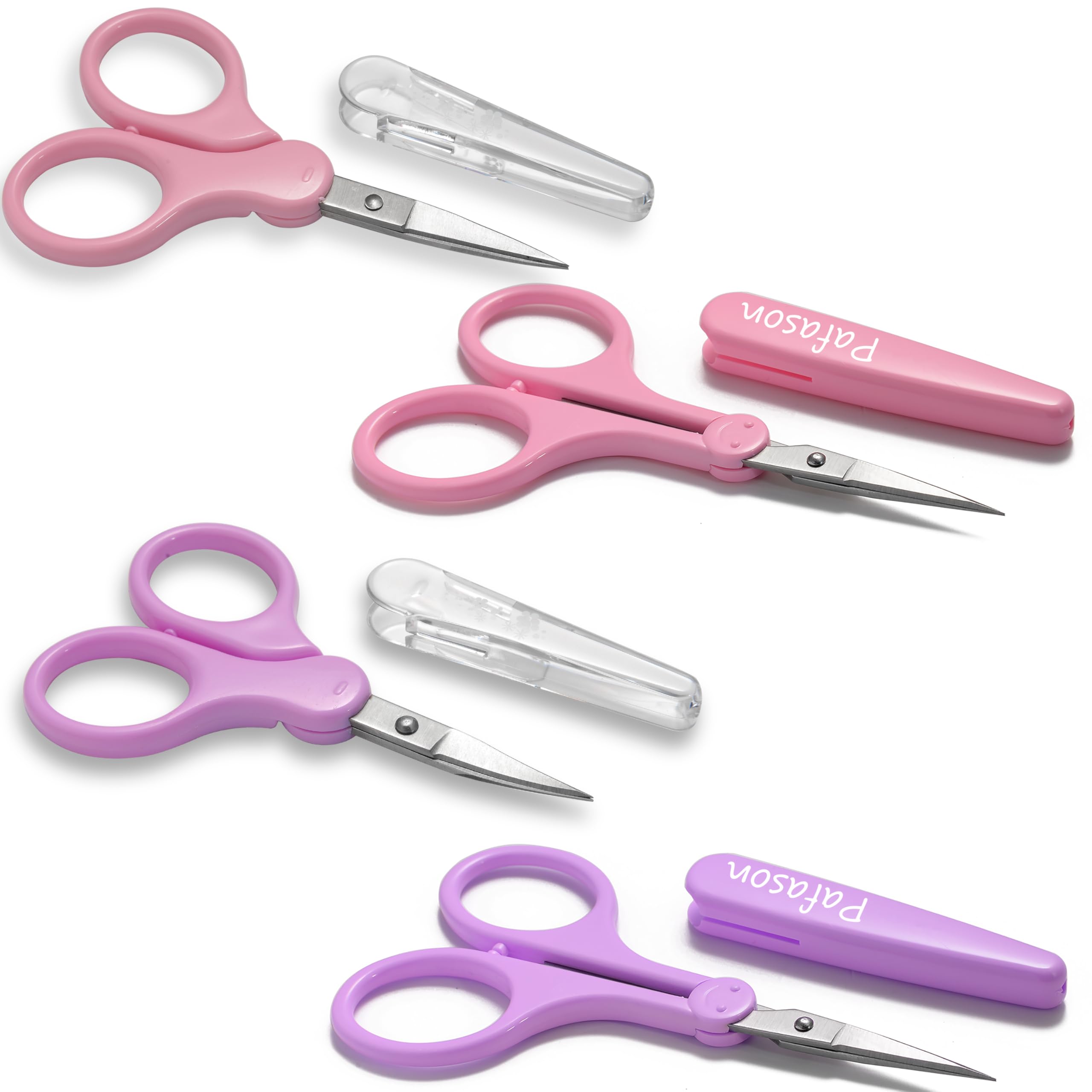 PAFASON Small Travel Craft Set Straight Curved Tip All Purpose for Scrapbooking Quilting DIY Sewing Knitting Embroidery Cross Stitch Crochet Thread Yarn Paper Detail Fabric Cutting Safety Case — image 1