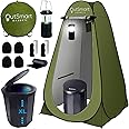 Outsmart Gadgets Outdoor Portable Toilet Set for Adults with Camping Night Lantern, Folding XL Toilet, Pop Up Privacy Tent and Carry Bags, Multipurpose Potty, Washable and Foldable for RV Travel