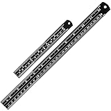 Mr. Pen- Steel Rulers, 2 Pcs, 6" and 12", Black, 6