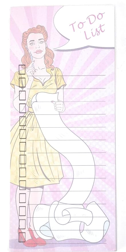 Bloc de notas magnético para nevera - Cute Retro Girl to Do lista ...