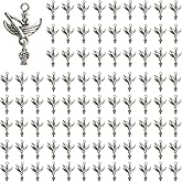 Opexicos 50Pcs Fishing Charms Fishman Charms Antiqued Silver Tone 3D Making DIY Handmade Accessories Craft 18 x 28 mm