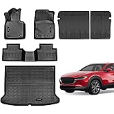 Yonugli Custom Fit 2020-2024 2025 Mazda CX-30 (Fit FWD AWD All Model) Floor Mats Trunk Cargo Liner and Backrest Mat Set All WeatherTPE Rubber Protection Mat for Mazda CX30 Accessories
