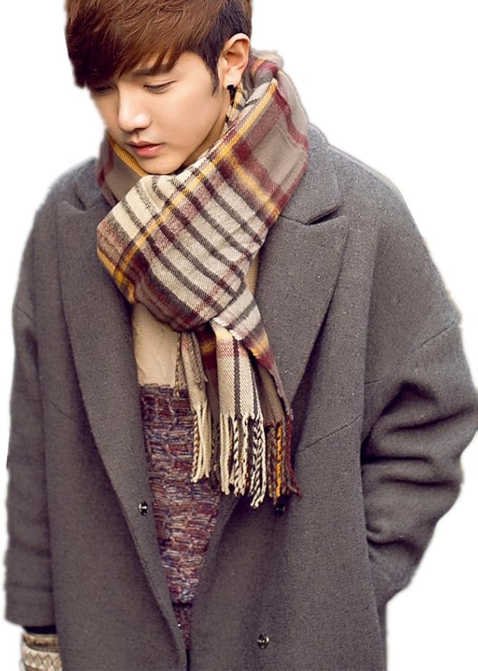 Amazon マフラー メンズ レディース チェック柄 ストール 冬 おしゃれ 暖かい ふわふわ もこもこ 厚手 チェックマフラー フリンジマフラー スカーフ 男女 兼用 ロングマフラー 大判 クリスマス カップル ギフト プレゼント あったか防寒 コーヒー ストール