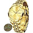 OLEVS Watch for Men Women Large Face Unisex Diamond Luxury Dress Analog Quartz Stainless Steel Waterproof Luminous Date Business Casual Wrist Watch