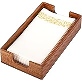 Napkin Holder for Bathroom, Acacia Guest Towel Holder, 4 Non Slip Pads, Disposable Hand Towel Tray for Bathroom, Wooden Paper Towel Dinner Napkin Holder for Table Party Bar Kitchen Accessories