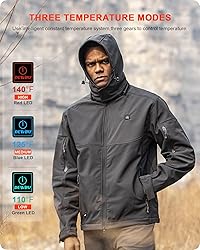 DEWBU Soft Shell Heated Jacket for Men with 12V