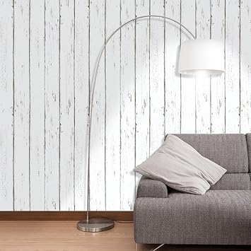 HaokHome 61027 Papel Tapiz Blanca 3D Profesional con Cubierta de PVC