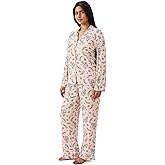 Martha Stewart Cooling Rayon Pajama Set for Women | Long Sleeve, Button-Down Style for Cool, Comfortable Coverage