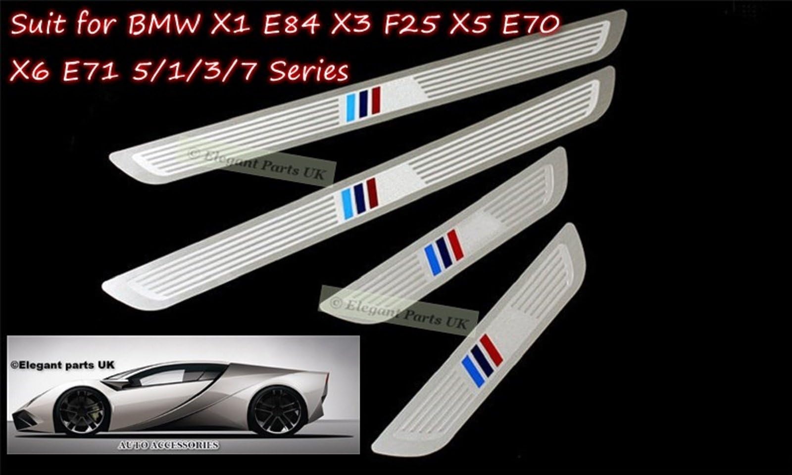 Quality Door Sill Scuff Plate for X1 E84 X3 F25 X5 E70 X6 E71 Series 1/3/5/7