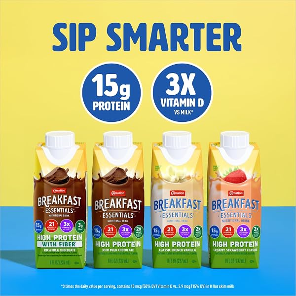 CARNATION BREAKFAST ESSIENTIALS HIGH PROTEIN READY-TO-DRINK, 8 FL OZ CARTON, STRAWBERRY (PACK OF 24)