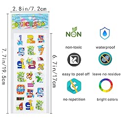 24 Sheets(300+) 3D Puffy Stickers for Toddlers
