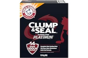 ARM & HAMMER Platinum Cat Litter, Clump & Seal, EXTRA STRENGTH Complete Odour Sealing with 14 Days of Odour Control, Multi-Ca