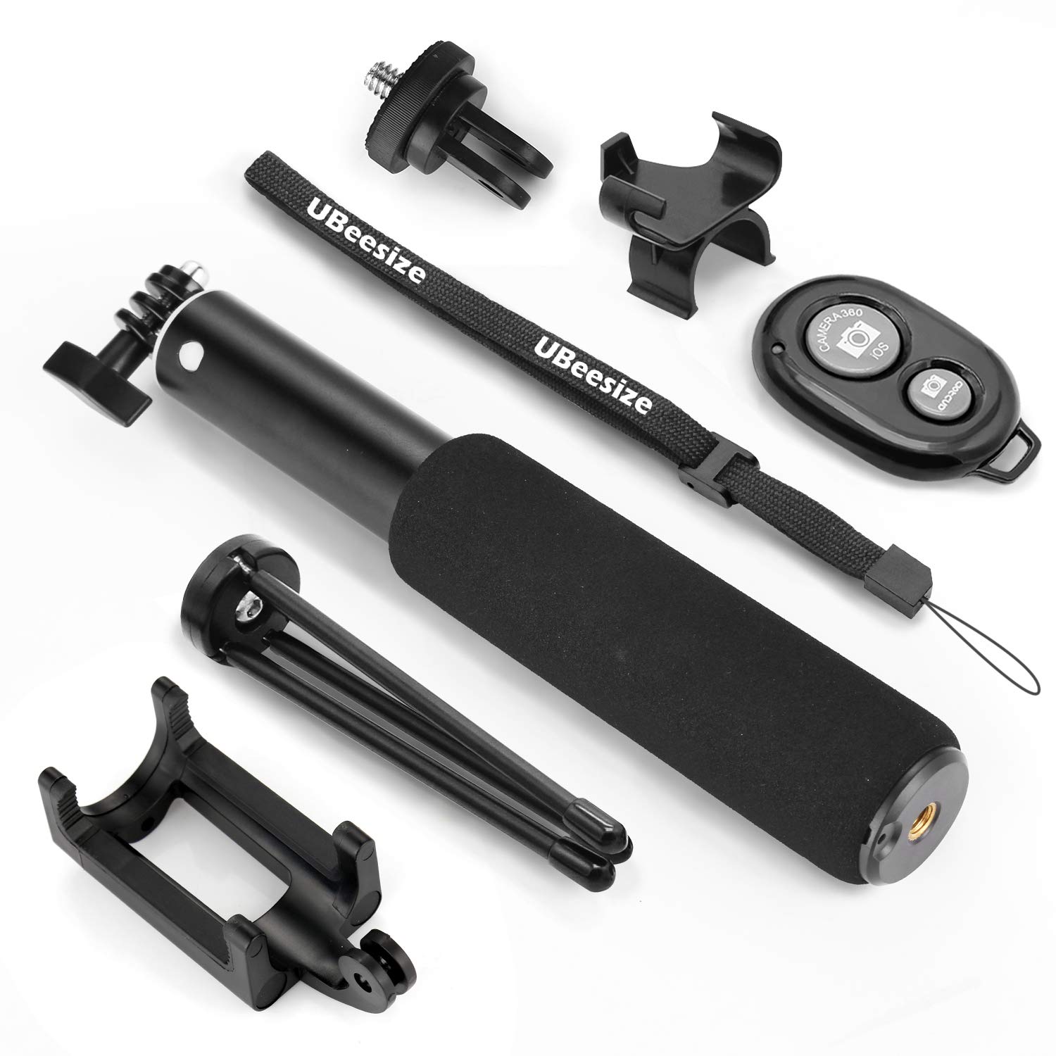 Selfie Stick, UBeesize Extendable Monopod with Tripod Stand and Bluetooth Shutter Remote for iPhone, Samsung, other Android phones, digital cameras and GoPro