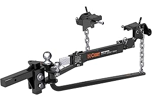 CURT Manufacturing 17063 MV Round Bar Weight Distribution Hitch with Sway Control Black Up to Up to 14,000 LBS, 2-Inch Shank,