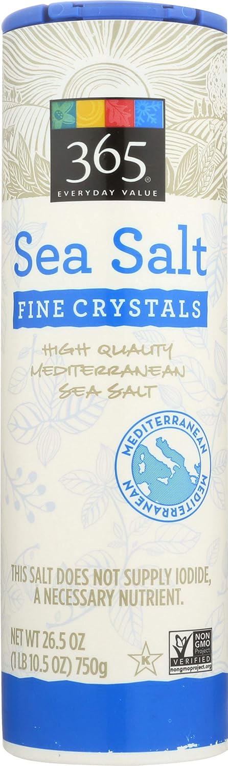 (750g) whole Foods market 365 sea salt Fine crystals 26.5oz (099482411312)